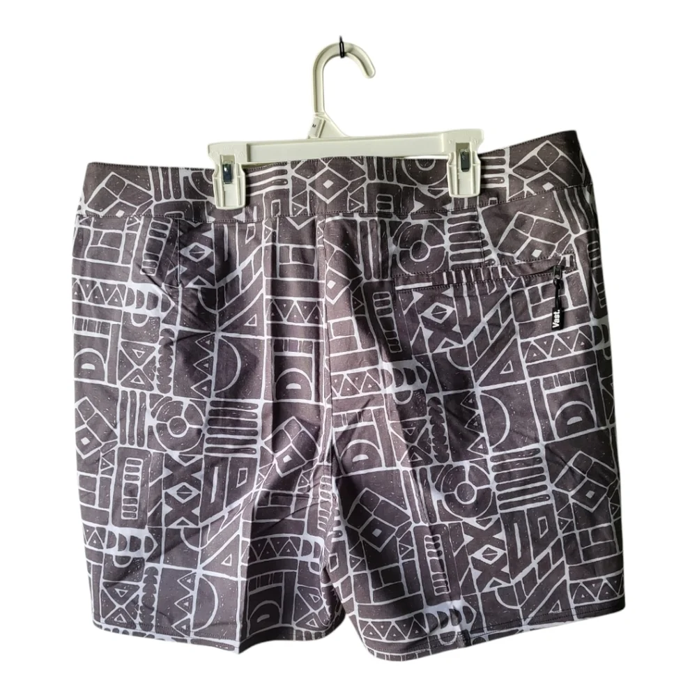 Vast‎ Men's Geometric Gray Board Shorts Size 36 New